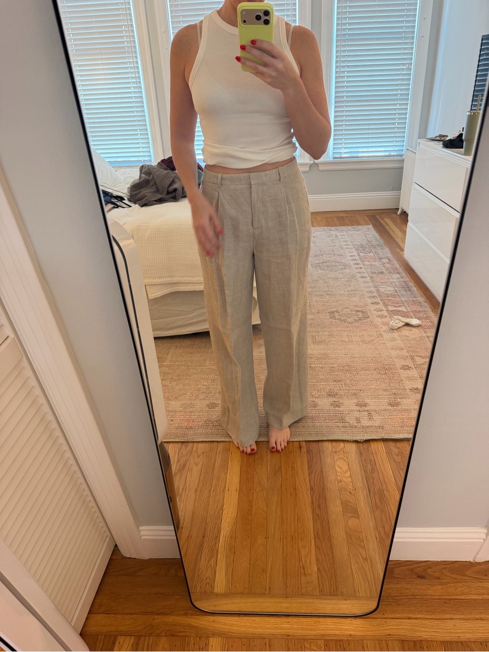 J. Crew Beige Linen-Blend Trousers